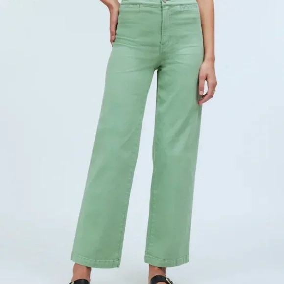 Madewell Emmett Wide Leg Crop Pistachio size 28 - Picture 1 of 5